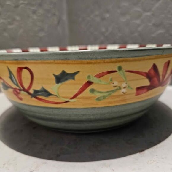 Lennox Ceramic Bowl Winter Greetings Goldfinch Every Day Bowl 7" - Picture 3 of 6